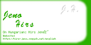 jeno hirs business card